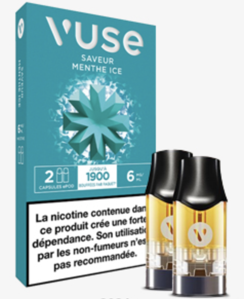 Vuse – Saveur Menthe Ice – 2 Capsules ePod – 6 mg/ml ❄️🌿