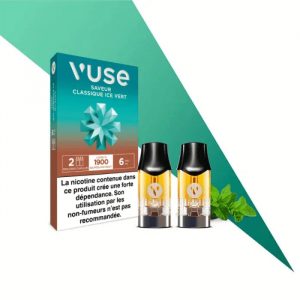 Vuse – Saveur Classique Ice Vert – 2 Capsules ePod – 6 mg/ml 🌿❄️