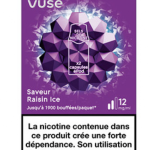 Vuse Originals – Saveur Raisin Ice – 2 Capsules ePod – 12 mg/ml 🍇❄️