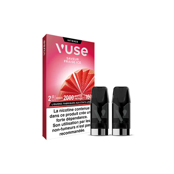 Vuse Intense – Saveur Fraise Ice – 2 Capsules ePod – 10 mg/ml 🍓❄️