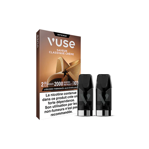 Vuse Intense – Saveur Classique Crème – 2 Capsules ePod – 10 mg/ml ☕️